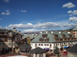 View of Beaver Creek Village from our hotel. That car is made of Legos. Yeah, I don't know.